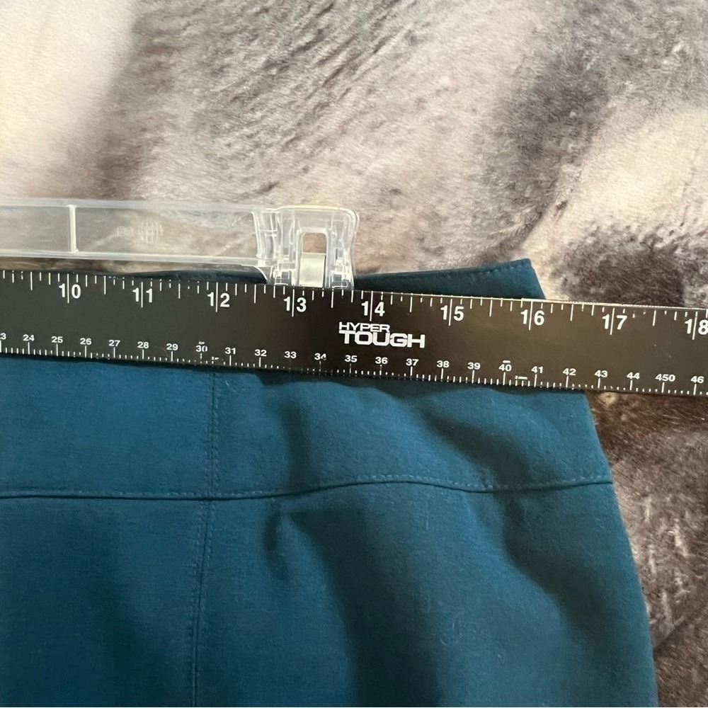 Worthington Teal Blue Pencil Skirt Lined Back Vent Career Size 12 - Picture 3 of 13